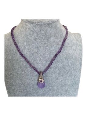 Judith Ripka Sterling Silver Amethyst Choker Vintage Necklace